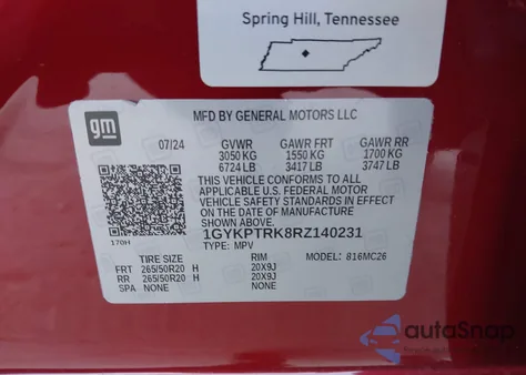 2024 Cadillac Lyriq Sport W/1Sf from USA, damaged, VIN 1GYKPTRK8RZ140231